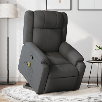 Silla De Masaje | Sillón De Relax | Silla De Relax Reclinable De Pie De Tela Gris Oscuro Cfw789854