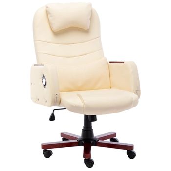 Silla De Masaje | Silla De Gaming De Cuero Sintético Crema Cfw789885