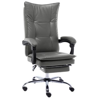 Silla De Masaje | Silla De Gaming De Cuero Sintético Gris Antracita Cfw789888