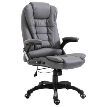 Silla De Masaje | Silla De Gaming De Cuero Sintético Gris Antracita Cfw789889