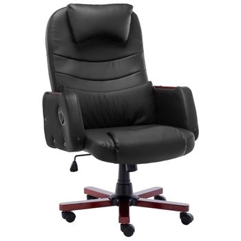 Silla De Masaje | Silla De Gaming De Cuero Sintético Negra Cfw789894