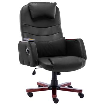 Silla De Masaje | Silla De Gaming De Masaje De Cuero Sintético Negra Cfw789914