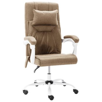 Silla De Masaje | Silla De Gaming De Masaje De Tela Gris Taupe Cfw789917