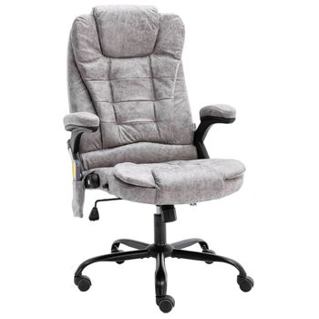 Silla De Masaje | Silla De Gaming De Masaje Piel De Ante Sintética Gris Claro Cfw789918