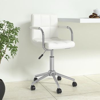 Silla De Masaje | Silla De Gaming Giratoria De Cuero Sintético Blanco Cfw789933