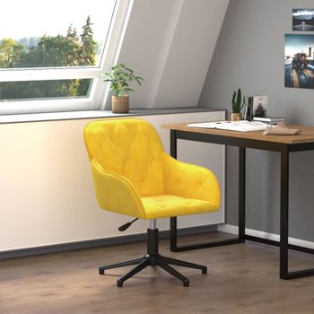 Silla De Masaje | Silla De Gaming Giratoria De Terciopelo Amarillo Cfw789962