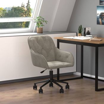 Silla De Masaje | Silla De Gaming Giratoria De Terciopelo Gris Claro Cfw789965