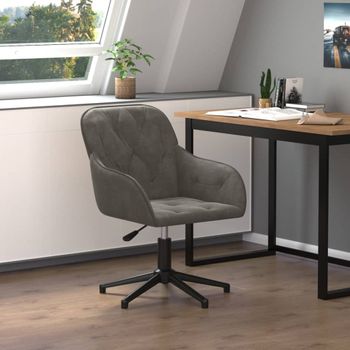 Silla De Masaje | Silla De Gaming Giratoria De Terciopelo Gris Oscuro Cfw789968