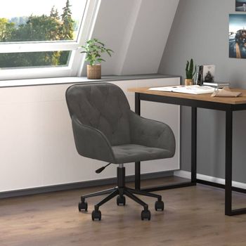 Silla De Masaje | Silla De Gaming Giratoria De Terciopelo Gris Oscuro Cfw789969