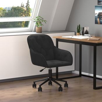 Silla De Masaje | Silla De Gaming Giratoria De Terciopelo Negro Cfw789973