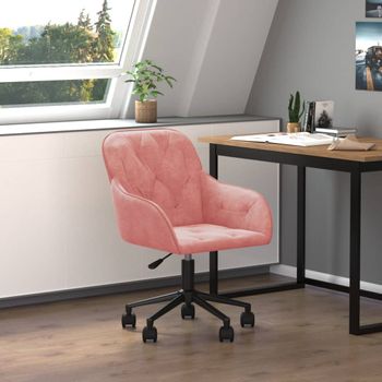 Silla De Masaje | Silla De Gaming Giratoria De Terciopelo Rosa Cfw789978