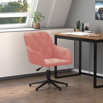 Silla De Masaje | Silla De Gaming Giratoria De Terciopelo Rosa Cfw789979