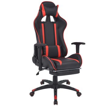 Silla De Masaje | Silla De Gaming Racing Reclinable Con Reposapiés Rojo Cfw789999