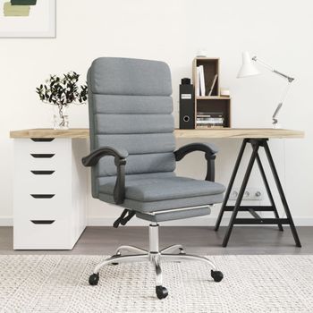 Silla De Masaje | Silla De Gaming Reclinable Con Masaje De Tela Gris Claro Cfw790002