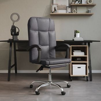 Silla De Masaje | Silla De Gaming Reclinable Cuero Sintético Gris Cfw790011