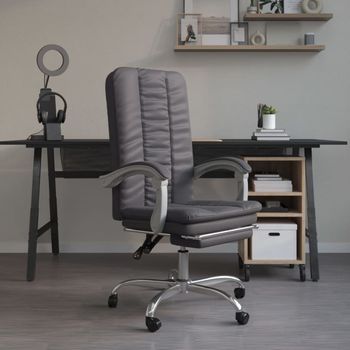 Silla De Masaje | Silla De Gaming Reclinable Cuero Sintético Gris Cfw790013