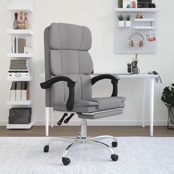 Silla De Masaje | Silla De Gaming Reclinable De Tela Gris Claro Cfw790035