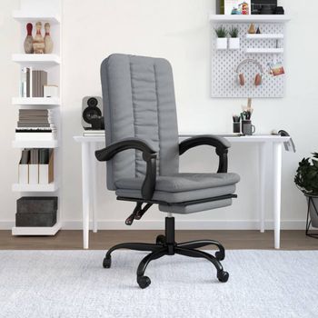 Silla De Masaje | Silla De Gaming Reclinable De Tela Gris Claro Cfw790036