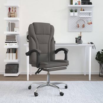 Silla De Masaje | Silla De Gaming Reclinable De Tela Gris Oscuro Cfw790039