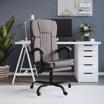 Silla De Masaje | Silla De Gaming Reclinable De Tela Gris Taupé Cfw790043