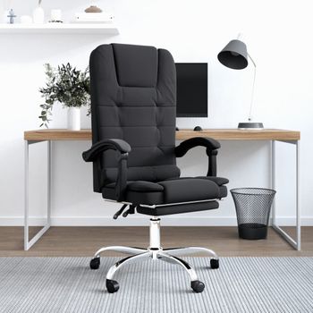 Silla De Masaje | Silla De Gaming Reclinable Masaje Cuero Sintético Negro Cfw790058