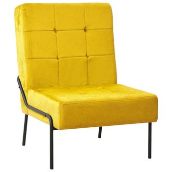 Sillón De Relax | Silla De Relax | Silla De Relajación De Terciopelo Amarillo Mostaza 65x79x87 Cm Cfw790159