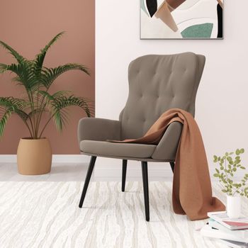 Sillón De Relax | Silla De Relax | Silla De Relajación De Terciopelo Gris Claro Cfw790166