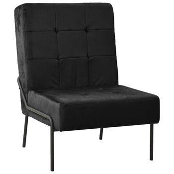 Sillón De Relax | Silla De Relax | Silla De Relajación De Terciopelo Negro 65x79x87 Cm Cfw790176