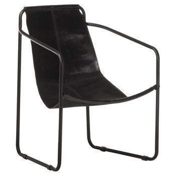 Silla De Relax | Silla De Relax | Silla De Relajación De Cuero Auténtico Negro Cfw790185