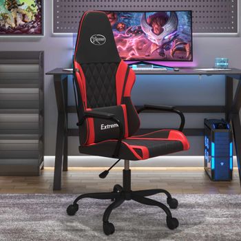 Silla Gaming | Silla De Oficina | Silla Gamer Ergonomica Cuero Sintético Negro Y Rojo Cfw790352