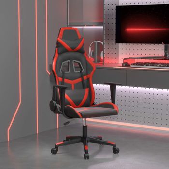 Silla Gaming | Silla De Oficina | Silla Gamer Ergonomica Cuero Sintético Negro Y Rojo Cfw790354