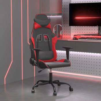 Silla Gaming | Silla De Oficina | Silla Gamer Ergonomica Cuero Sintético Negro Y Rojo Cfw790355