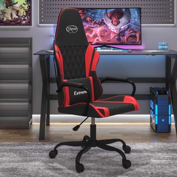 Silla Gaming | Silla De Oficina | Silla Gamer Ergonomica De Masaje Cuero Sintético Negro Y Rojo Cfw790427