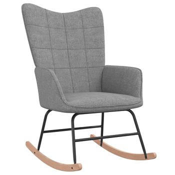 Sillón De Salón | Silla Mecedora De Tela Gris Claro Cfw790628