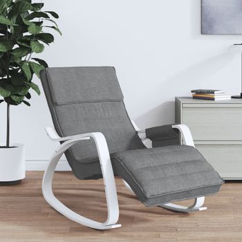 Silla Mecedora | Sillón Balancín Relax | Sillón De Salón De Tela Gris Oscuro Cfw790637