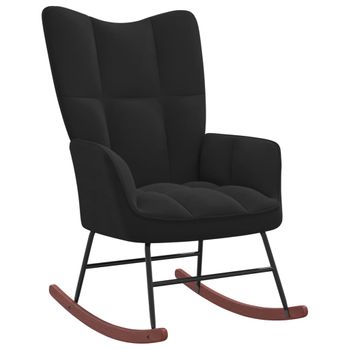 Sillón De Salón | Silla Mecedora De Terciopelo Negro Cfw790664