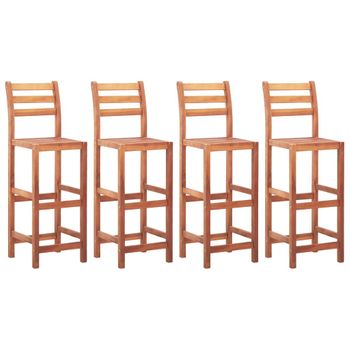 Pack 4 Uds Sillón De Salón | Sillas De Cocina Madera Maciza De Acacia Cfw790846