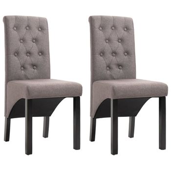 Pack 2 Uds Sillas De Comedor | Silla De Cocina | Mueble De Comedor De Tela Gris Taupe Cfw790874