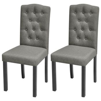 Pack 2 Uds Sillas De Comedor | Silla De Cocina | Mueble De Comedor Tela Gris Cfw790942