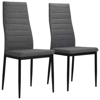 Pack 2 Uds Sillas De Comedor | Silla De Cocina | Mueble De Comedor Tela Gris Claro Cfw790944