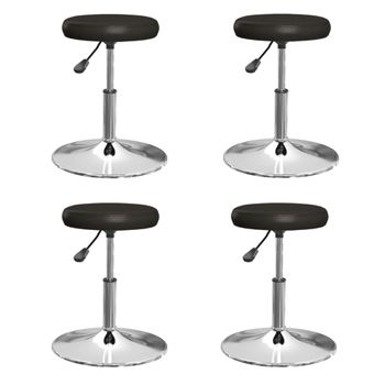 Pack 4 Uds Sillas De Comedor | Silla De Cocina | Mueble De Comedor Cuero Sintético Negro Cfw791040