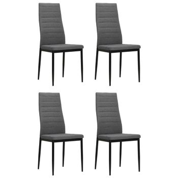 Pack 4 Uds Sillas De Comedor | Silla De Cocina | Mueble De Comedor Tela Gris Claro Cfw791101