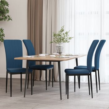 Pack 4 Uds Sillas De Comedor | Silla De Cocina | Mueble De Comedor Terciopelo Azul Cfw791113