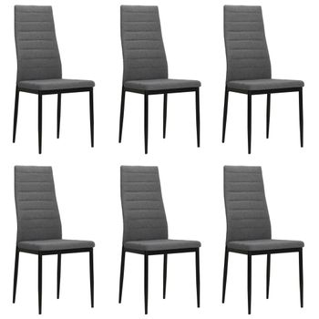 Pack 6 Uds Sillas De Comedor | Silla De Cocina | Mueble De Comedor Tela Gris Claro Cfw791193