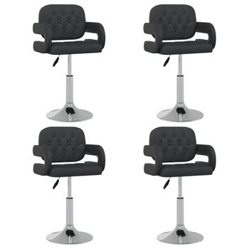 Pack 4 Uds Sillas De Comedor | Silla De Cocina | Mueble De Comedor Giratorias Cuero Sintético Negro Cfw791351