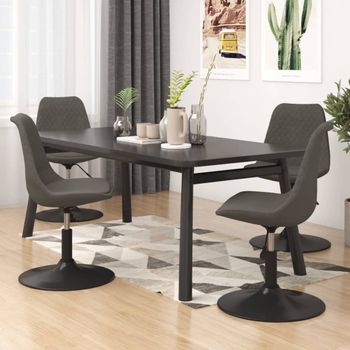 Pack 4 Uds Sillas De Comedor | Silla De Cocina | Mueble De Comedor Giratorias Terciopelo Gris Oscuro Cfw791385