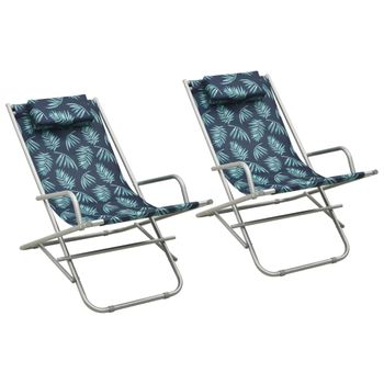 Pack 2 Uds Sillón De Salón | Sillas Mecedoras Acero Estampado De Hojas Cfw791504