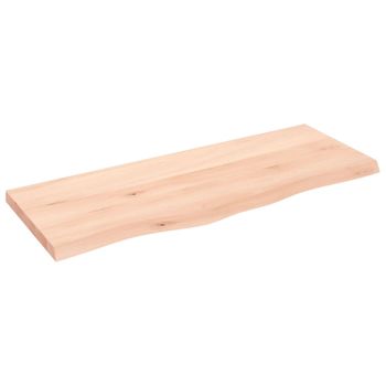 Estante De Pared | Estante Flotante | Repisa De Pared Madera Maciza Roble Sin Tratar 100x40x(2-4) Cm Cfw759408