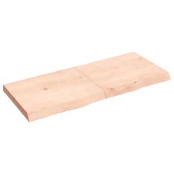 Estante De Pared | Estante Flotante | Repisa De Pared Madera Maciza Roble Sin Tratar 120x50x(2-6) Cm Cfw759419