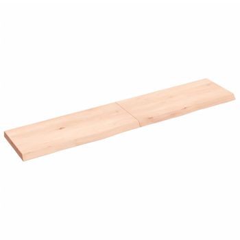 Estante De Pared | Estante Flotante | Repisa De Pared Madera Maciza Roble Sin Tratar 140x30x(2-4) Cm Cfw759422